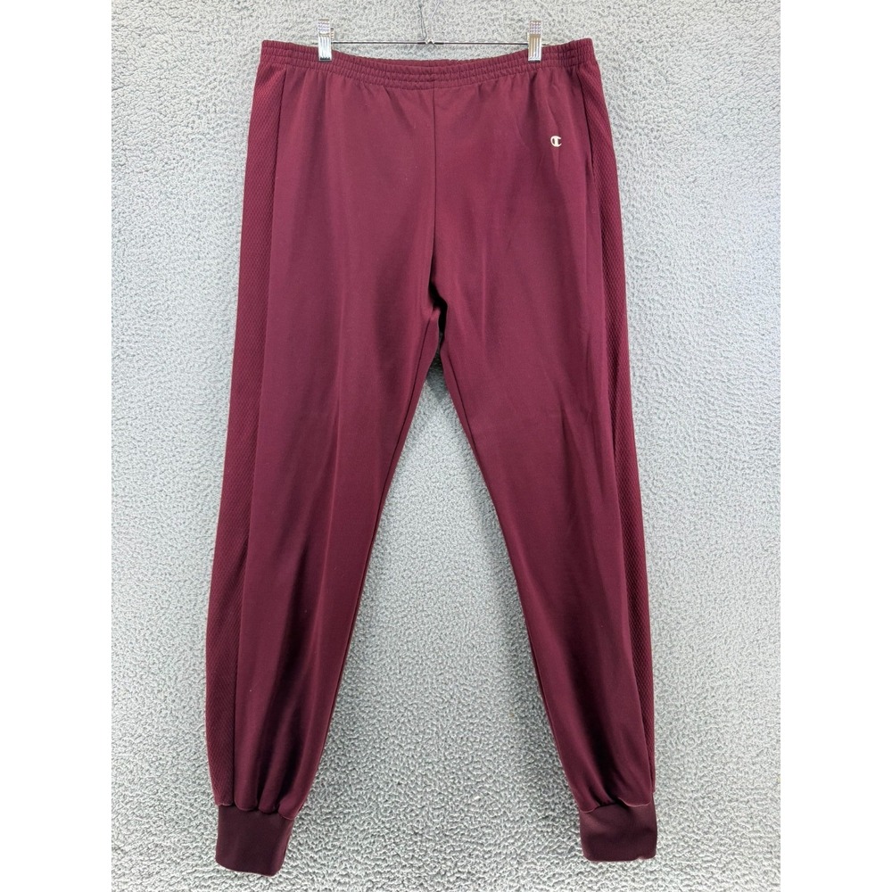 Vintage 70s Champion Blue Bar Tag‎ Maroon Sweatpants Made in USA Large Rare Logo